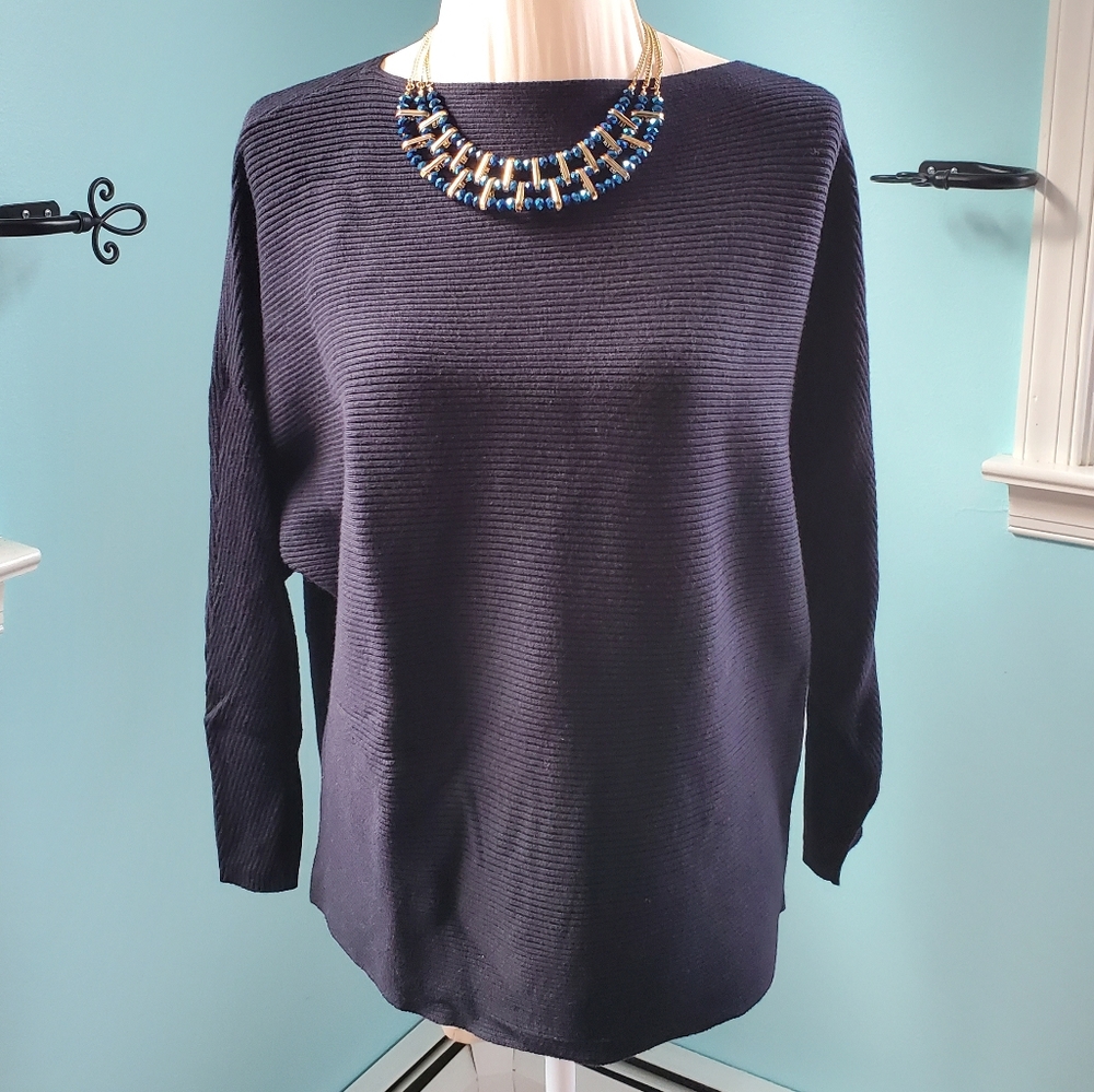 NWT Vince Camuto black ribbed batwing sweater